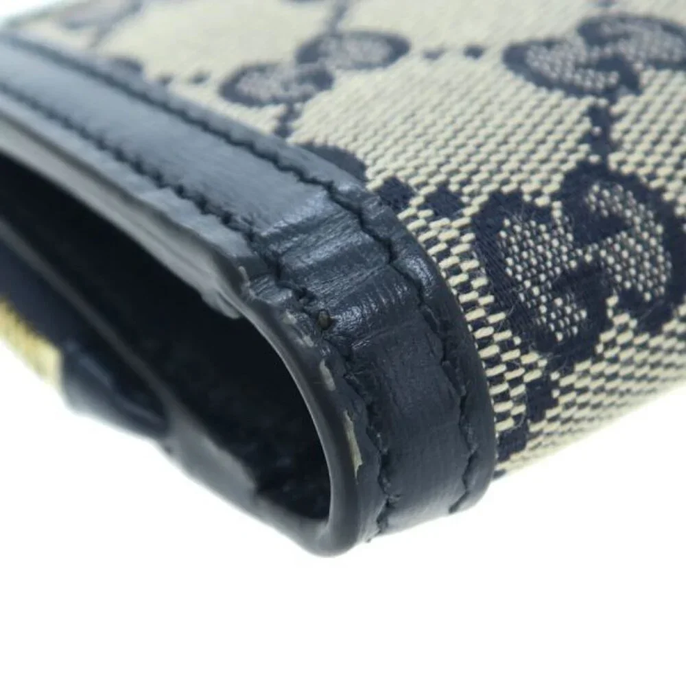 Gucci GG Canvas Compact Wallet Navy Blue - Picture 6 of 9